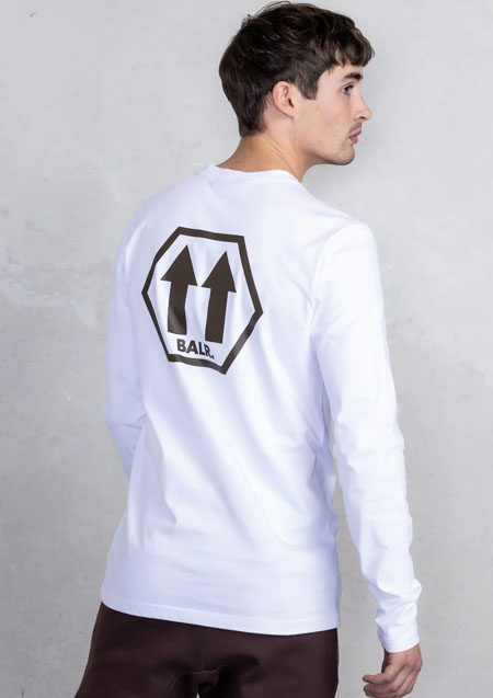 BALR. Olaf Straight Arrows Longsleeve T-Shirt | Bright White