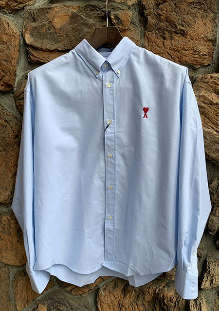 AMI PARIS BOXY FIT SHIRT | 450 SKY BLUE