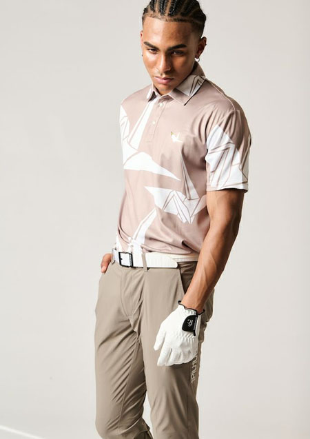 1PIU1UGUALE3 GOLF SS POLO ORIGAMI CRANE | 25BEIGE | MEN