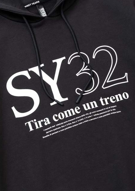 SY32 SWEAT TEE PARKA 14364 | BLACK