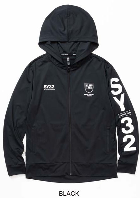 SY32 RASH GUARD ZIP HOODIE 14145 | BLACK