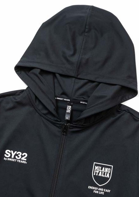 SY32 RASH GUARD ZIP HOODIE 14145 | BLACK