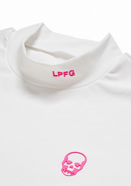 LUCIEN PELLAT-FINET LPFG メンズ 半袖モックネックシャツ フルオモチーフ | 80WHITE x PINK