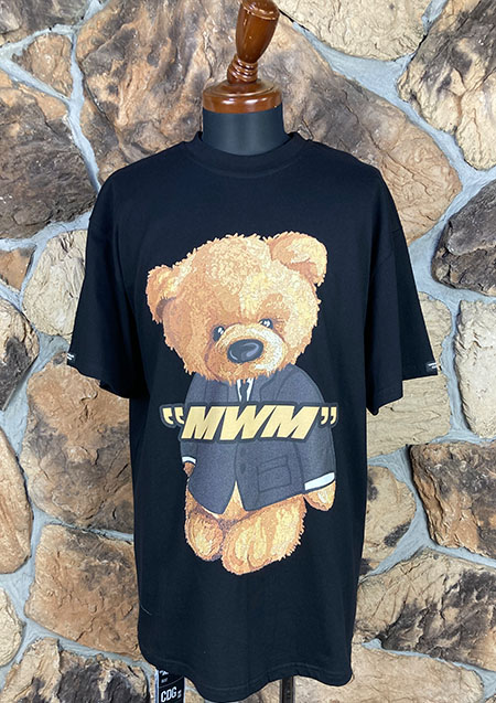 MOD WAVE MOVEMENT BOTH BEAR TEE | BLACK