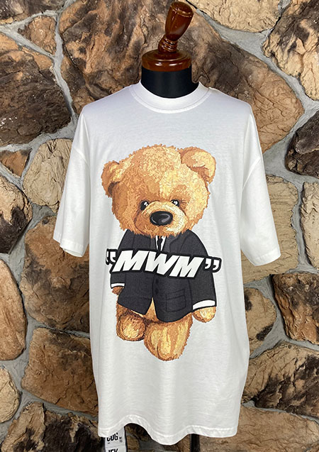 MOD WAVE MOVEMENT BOTH BEAR TEE | WHITE