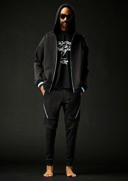 1PIU1UGUALE3 SPORT_THESAINT MAFIA CLUB DAIAGONAL ZIP RIB PT | 99BLACK