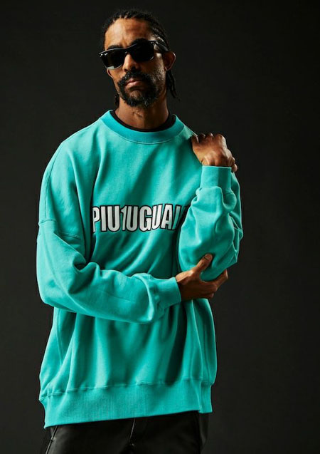 1PIU1UGUALE3 SPORT_THESAINT MAFIA CLUB HEAVY FRENCH BIG CREW PO | 53TURQUOISE