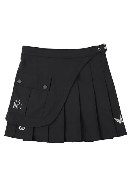 1PIU1UGUALE3 GOLF PLEATS SKIRT | 99BLACK | LADIES