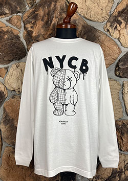 GOTHAM NYC POLYGON BEAR LS TEE | WHITE