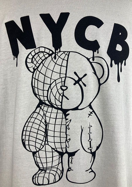 GOTHAM NYC POLYGON BEAR LS TEE | WHITE