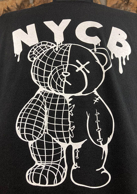 GOTHAM NYC POLYGON BEAR LS TEE | BLACK