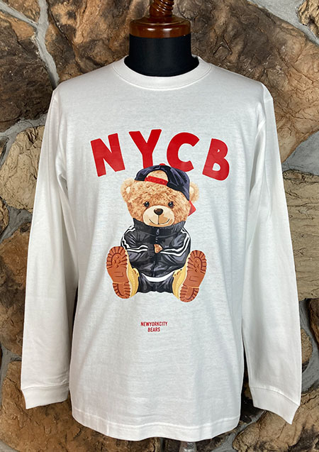 GOTHAM NYC BEAR LS TEE | WHITE