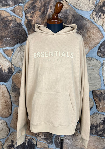 FOG ESSENTIALS 23SS FRONT LOGO RAGLAN WAFFLE HOODIE | SAND YELLOW