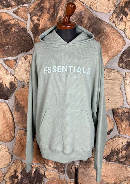 FOG ESSENTIALS 23SS FRONT LOGO RAGLAN WAFFLE HOODIE | SAND MINT