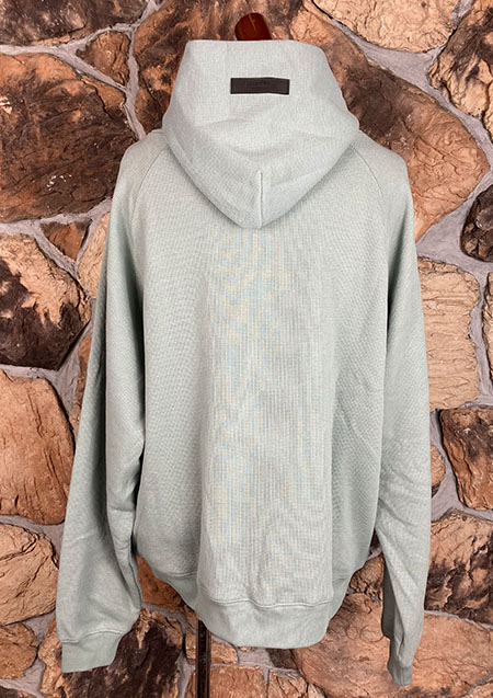 FOG ESSENTIALS 23SS FRONT LOGO RAGLAN WAFFLE HOODIE | SAND MINT