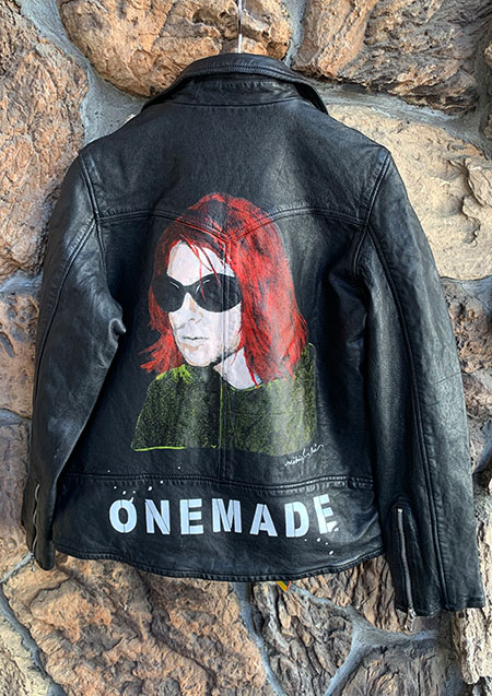 ONEMADE  LAM LEATHER HAND PAINTED W-RIDERS JACKET | BLACK