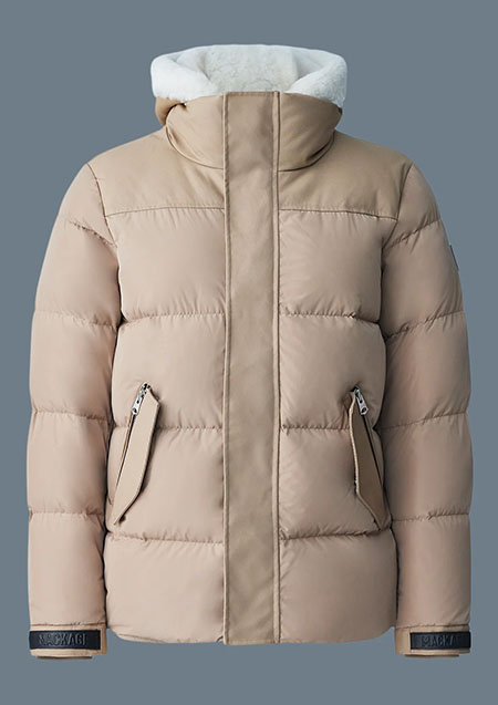 Mackage RILEY Mens Hooded Down Jacket | C0229Camel | MENS