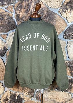 FOG ESSENTIALS 24FW ARCH LOGO CREW SWEAT SHIRTS | MILITARY