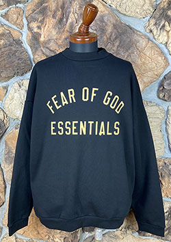 FOG ESSENTIALS 24FW ARCH LOGO CREW SWEAT SHIRTS | BLACK