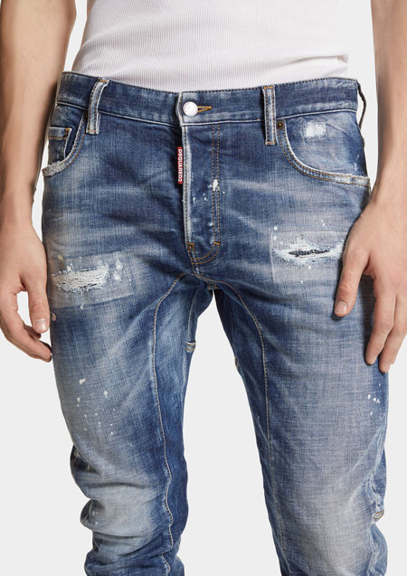 DSQUARED2 MEDIUM HERITAGE RAMMENDO WASH TIDY BIKER JEAN | 470BLUE