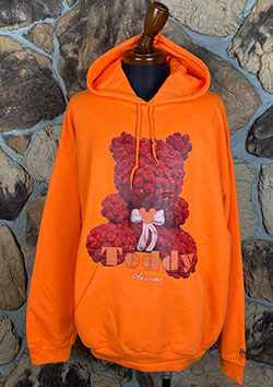 AWESOME TEDDY HOODIE FLUO 24FW95 | ORANGE FLUO