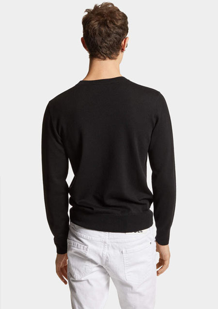 DSQUARED2 HIGH GAUGE MAPLE LOGO KNIT | 962BLACK | MENS