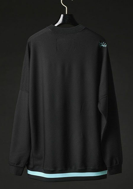 1PIU1UGUALE3 SPORT THESAINT MAFIA TECHNICAL MESH LOSE FIT CREW | 99/53BLACK/TURQUOISE