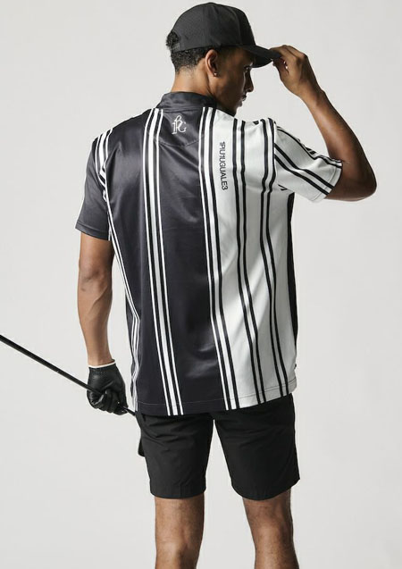 1PIU1UGUALE3 GOLF STRIPE MOCK | 99BLACK | MENS