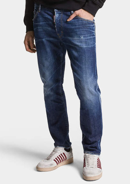 DSQUARED2 DARK BASIC WASH SKATER JEANS | BLUE