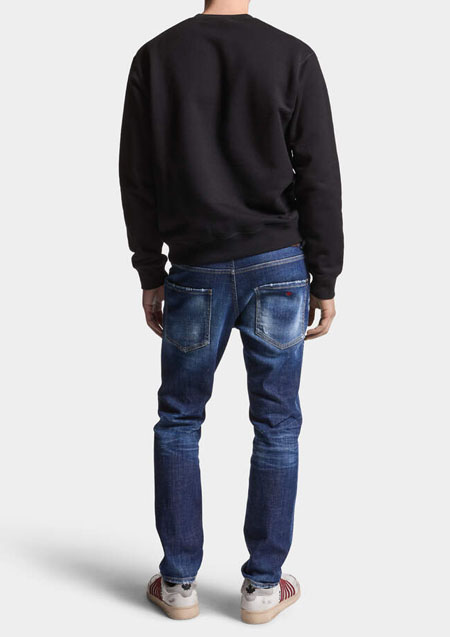 DSQUARED2 DARK BASIC WASH SKATER JEANS | BLUE