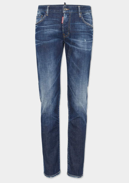 DSQUARED2 DARK BASIC WASH SKATER JEANS | BLUE