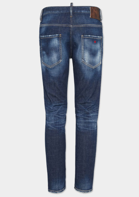 DSQUARED2 DARK BASIC WASH SKATER JEANS | BLUE