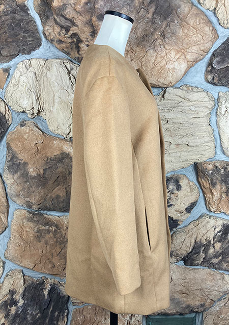 DURAS NO COLLAR COAT | BEIGE