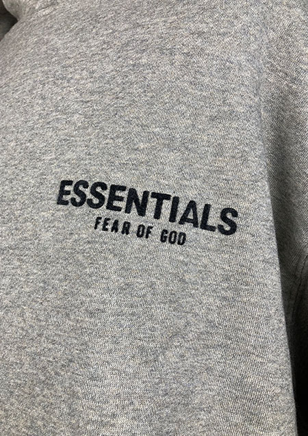 FOG ESSENTIALS 22SS BACK LOGO SWEAT HOODIE | DK/OATMEAL