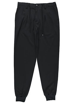 1PIU1UGUALE3 CREASE RIB WIDE SLACKS | 99BLACK